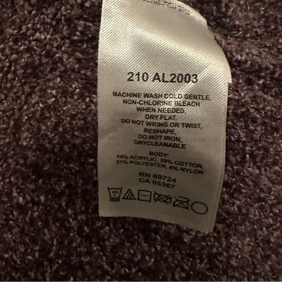Columbia Sportswear Sweater Purple Marled Chunky V-Neck Textured Top size L - Picture 6 of 6